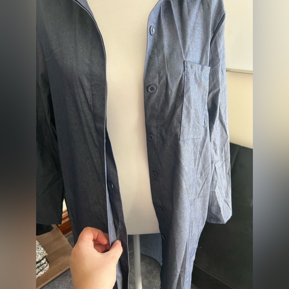 3/$15 Denim Button-Up Shirt Dress - Picture 3 of 7